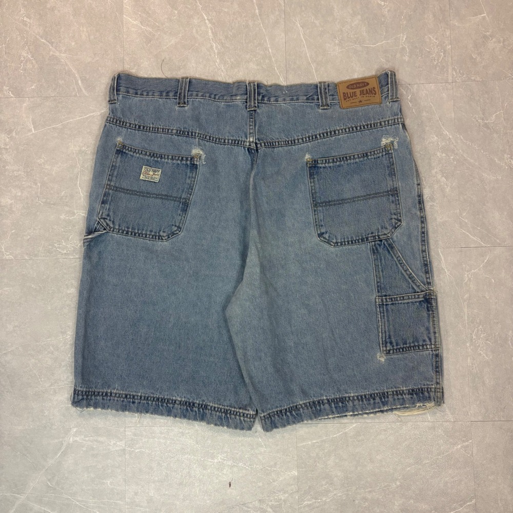 Old Navy Mens Carpenter Denim Shorts Light Wash Blue Jeans Size 40 4030
